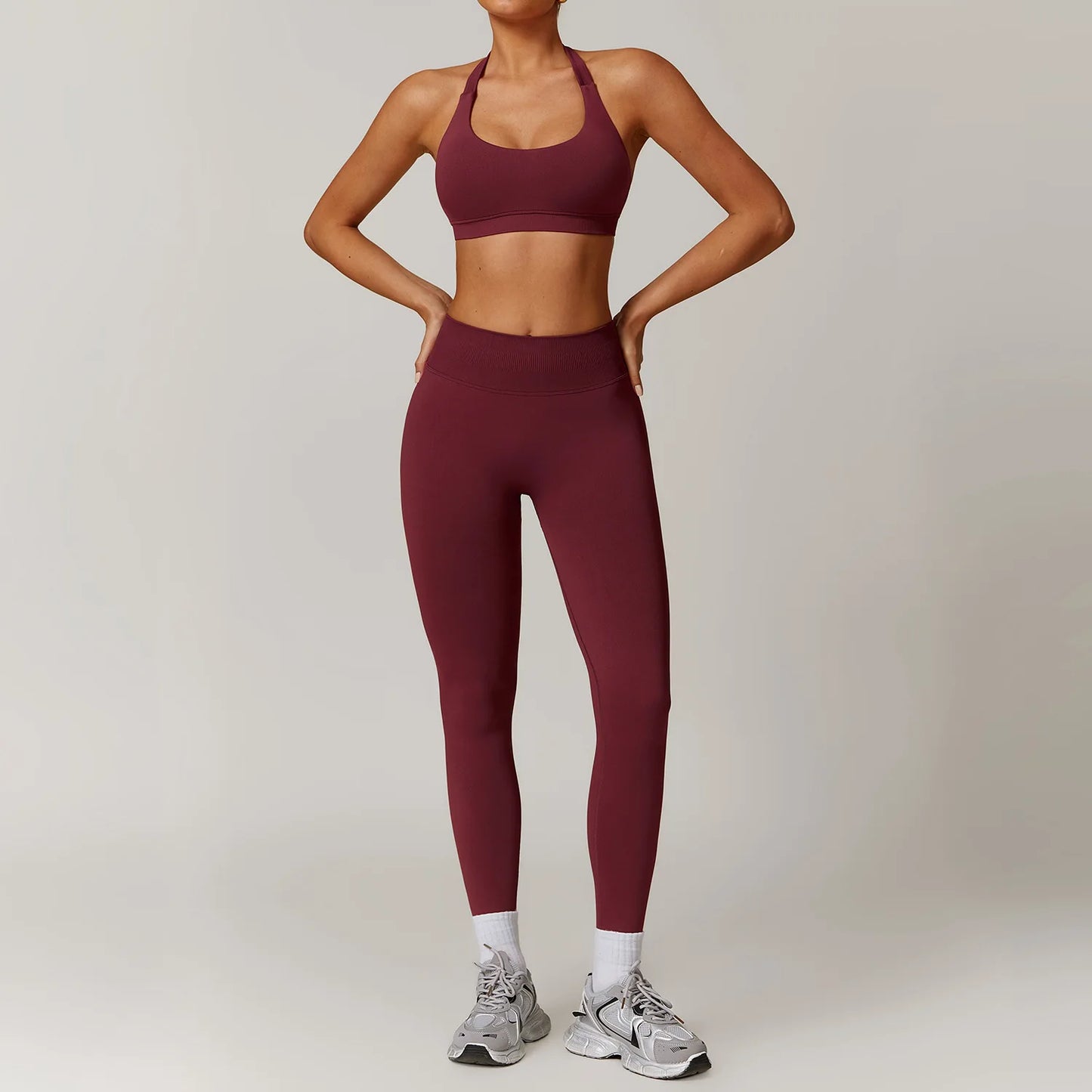 Women Seamless Yoga Set 2PCS Workout Set Sportswear Gym Clothing Fitness Long Sleeve Jacket High Waist Leggings Sports Suits