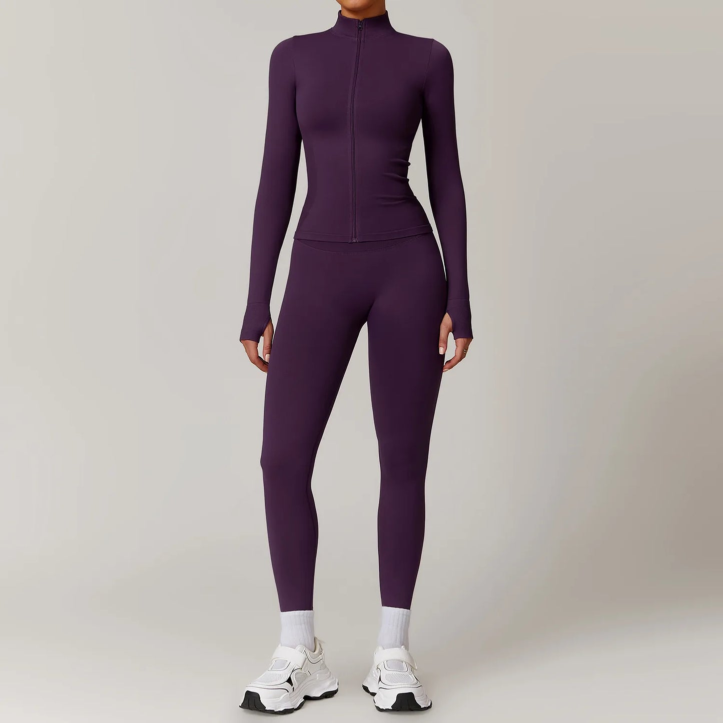 Women Seamless Yoga Set 2PCS Workout Set Sportswear Gym Clothing Fitness Long Sleeve Jacket High Waist Leggings Sports Suits