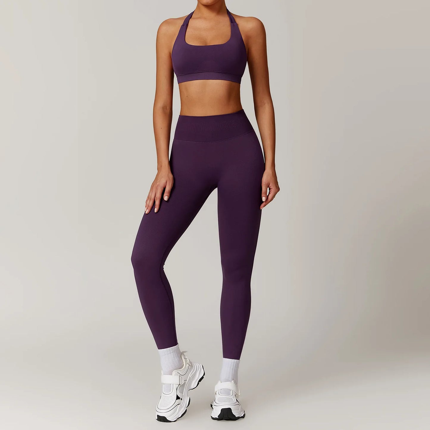 Women Seamless Yoga Set 2PCS Workout Set Sportswear Gym Clothing Fitness Long Sleeve Jacket High Waist Leggings Sports Suits