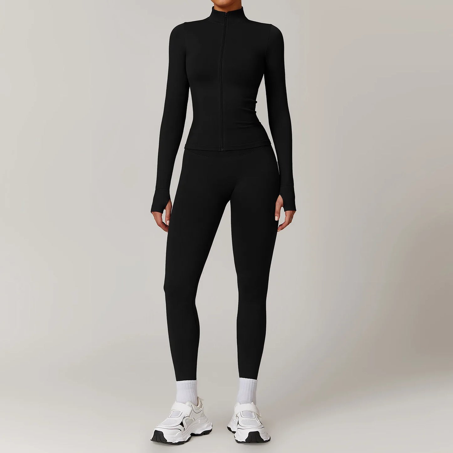 Women Seamless Yoga Set 2PCS Workout Set Sportswear Gym Clothing Fitness Long Sleeve Jacket High Waist Leggings Sports Suits